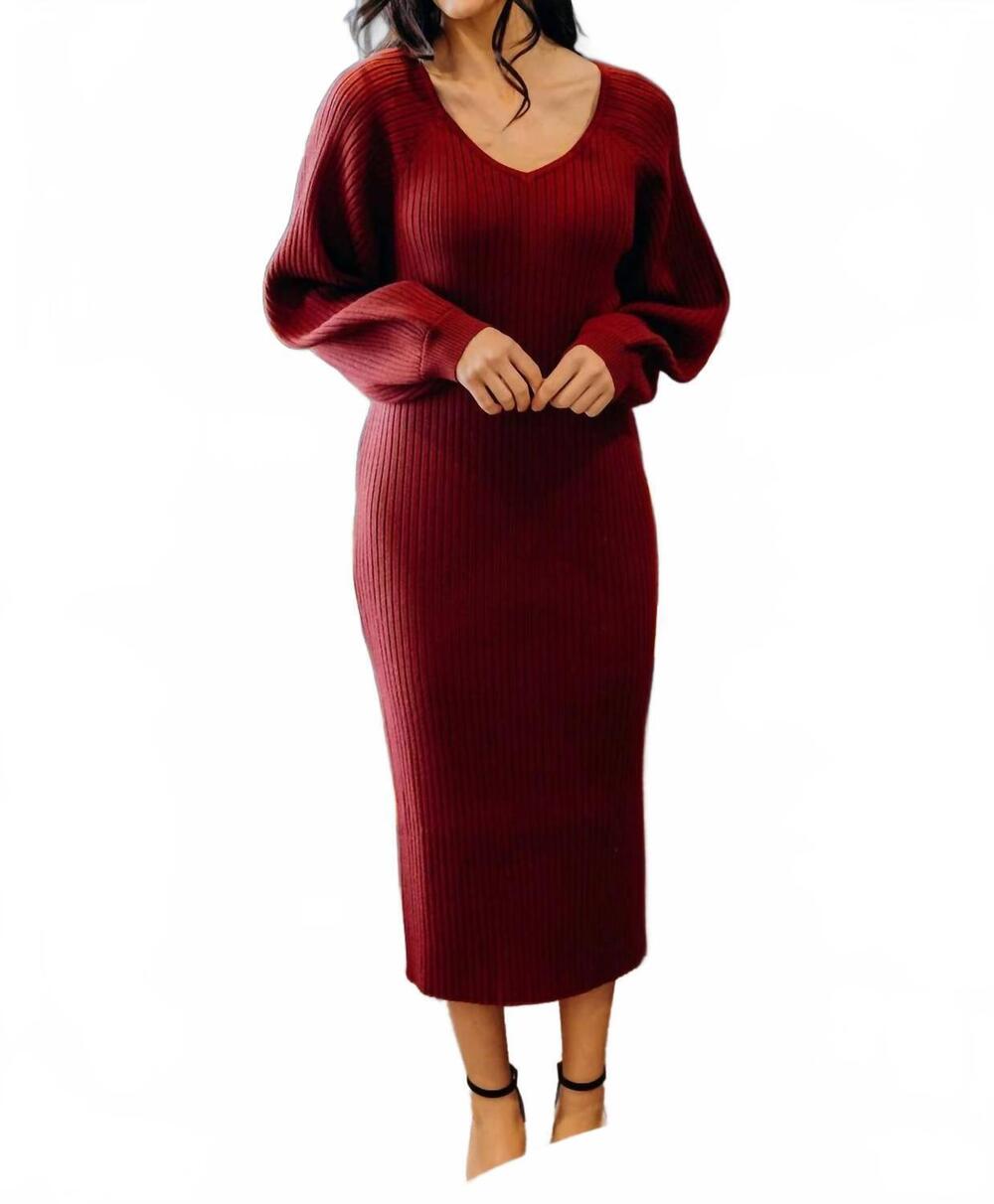 NEW MIKAROSE romee sweater dress in red